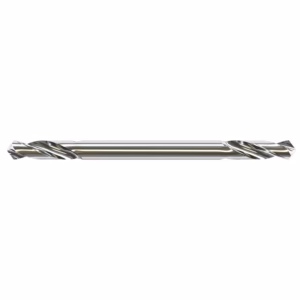 9D20S - Alpha Tools Long chrome twist drill bit seen in profile with helical flutes along its length