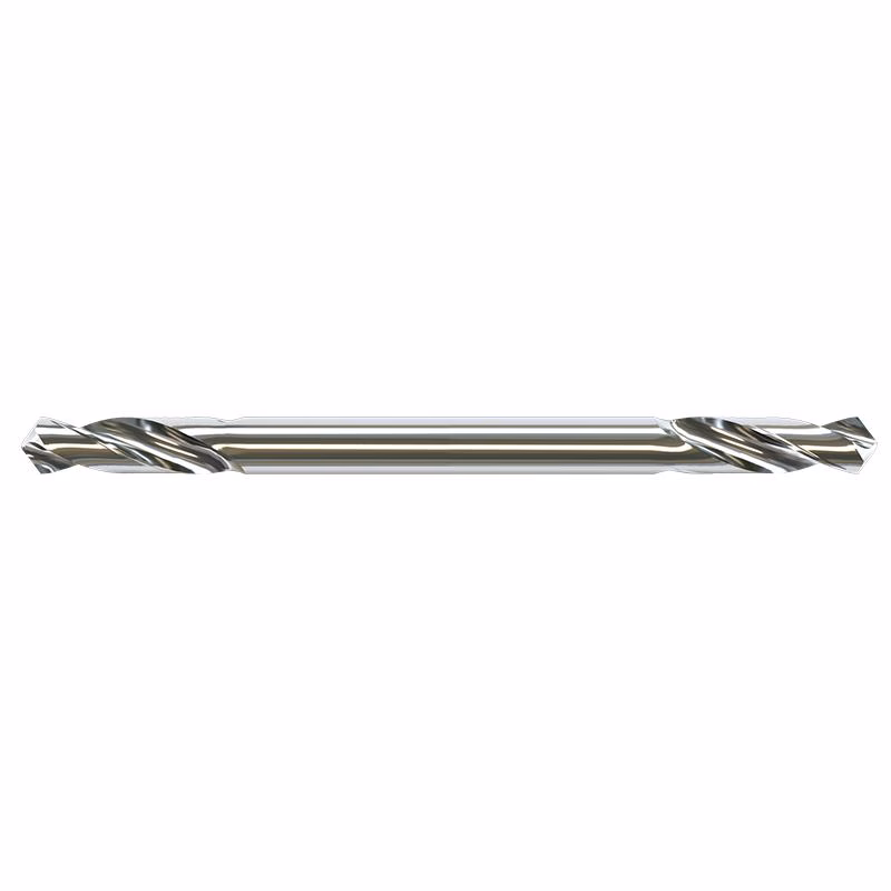 9D20S - Alpha Tools Long chrome twist drill bit seen in profile with helical flutes along its length