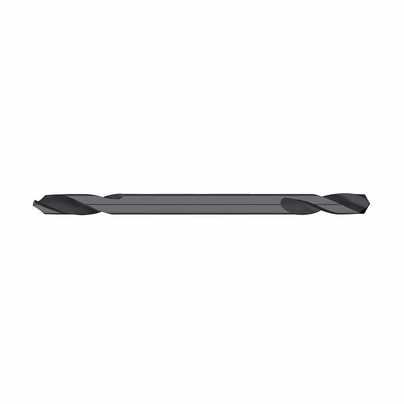9D30B - Alpha Tools Gray twist drill bit laid horizontally, metal tool with helical flutes for drilling