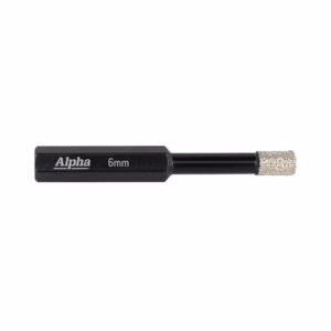Diamond grinding bit with 6mm shank, branded 'Alpha' (for rotary tools)