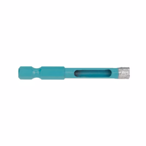Turquoise highlighter marker viewed from the side with a visible chisel tip and silver end cap area