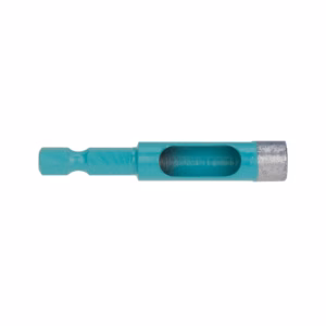 Partial teal plastic tool with a silver metal tip visible on the right side, shown in close-up.