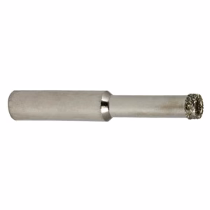 Cylindrical metal rotary burr with a coarse, diamond-like cutting tip on one end and a smooth shank on the other