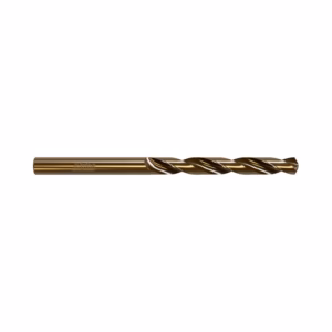 Bronze-colored twist drill bit for metal drilling, close-up view