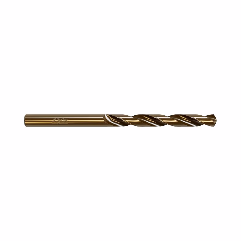 9LI1764CO - Alpha Tools Bronze twist drill bit laid horizontally, showing spiral flutes and cutting edge.