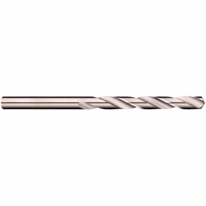 Metal twist drill bit with helical flutes and sharp cutting edges for drilling holes in metal or wood.