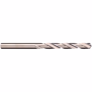 Long silver twist drill bit with helical flutes for drilling holes