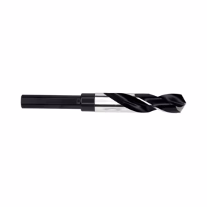 Twist drill bit with black coating and silver shank for drilling metal or wood.