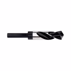 Twist drill bit with a black shank and metallic body, shown against a white background.
