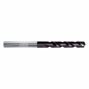 Twist drill bit with a silver shank on the left and black twisted flutes on the right, branded Alpha