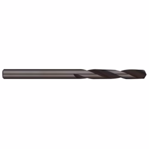 Long twist drill bit for metal with dark oxide coating, oriented horizontally