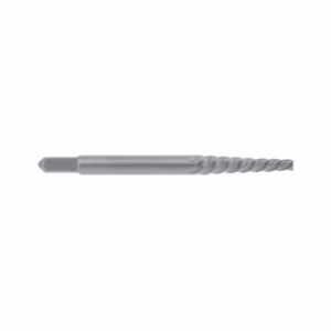 Metal twist drill bit with spiral flutes and a pointed tip, used for drilling holes.