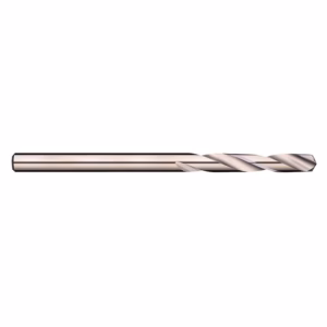 Twist drill bit with a shiny metallic finish used for drilling holes in metal or wood.