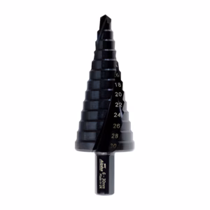 Stepped drill bit (cone shape) with size markings from 6 to 30 mm