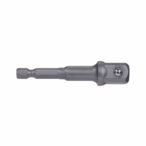 Bit holder adapter with hex-bit end on the left and magnetic socket at the right end for holding screws or bits.