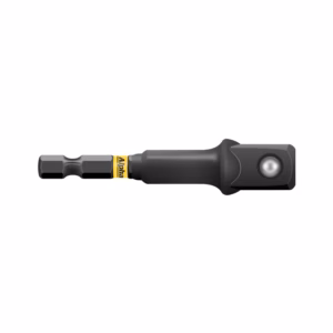Compact black handheld tool with a built-in LED on the right and a hex screwdriver bit on the left, yellow Alpha band in the middle.