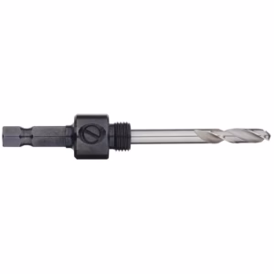 Drill bit with quick-change arbor and hex shank for fast bit changes in a drill.