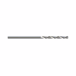 Metal twist drill bit on a white background, used for drilling holes in metal or wood.