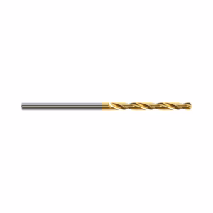 Twist drill bit with a gold-coated cutting section for drilling holes in metal or wood surface