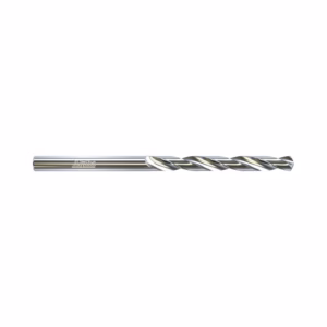 Metal twist drill bit for drilling holes, with helical flutes along its shaft
