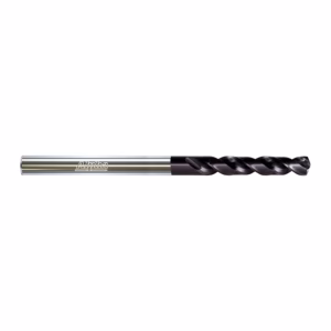Long twist drill bit with chrome shank and black helical flutes for drilling holes