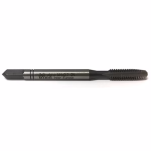 Double-ended metal screwdriver bit: flat-head tip on the left and a knurled, textured grip on the right.