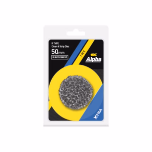 50mm Alpha R Type Clean & Strip Disc in blister pack, black coarse grade (1 pc)