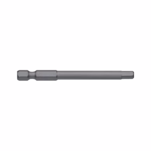 Long metal screwdriver bit extension with hex shank ends
