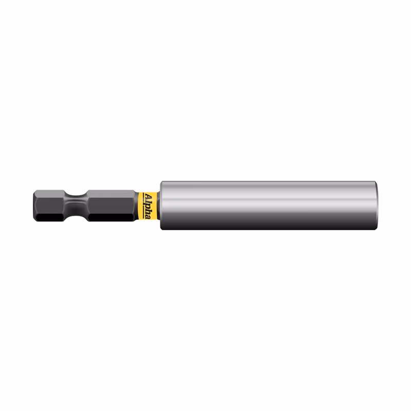 CMBHC75SM_2 - Alpha Tools Metal socket extension/bit holder with hex drive and yellow band on the junction