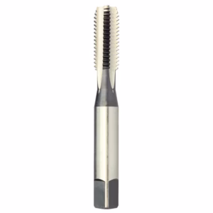 Metalworking tap with cutting flutes and a hex/square shank for threading metal