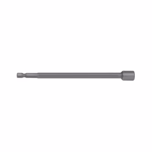 Metal socket extension bar with a square drive on one end and a hex/socket on the other end.