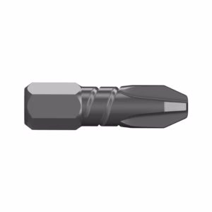 Metal driver bit with hex shank and a star-shaped Torx-like tip, shown in side view