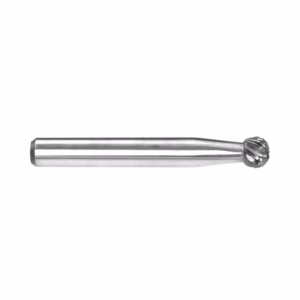 End mill cutting tool with spiraled flutes on the tip and a long cylindrical shank