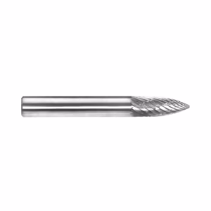 Twist drill bit made of metal used for drilling holes in metal or wood (side view).