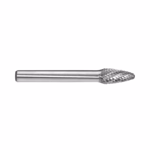 Metal cylindrical burr_end mill with diamond-cut fluted cutting head for material removal