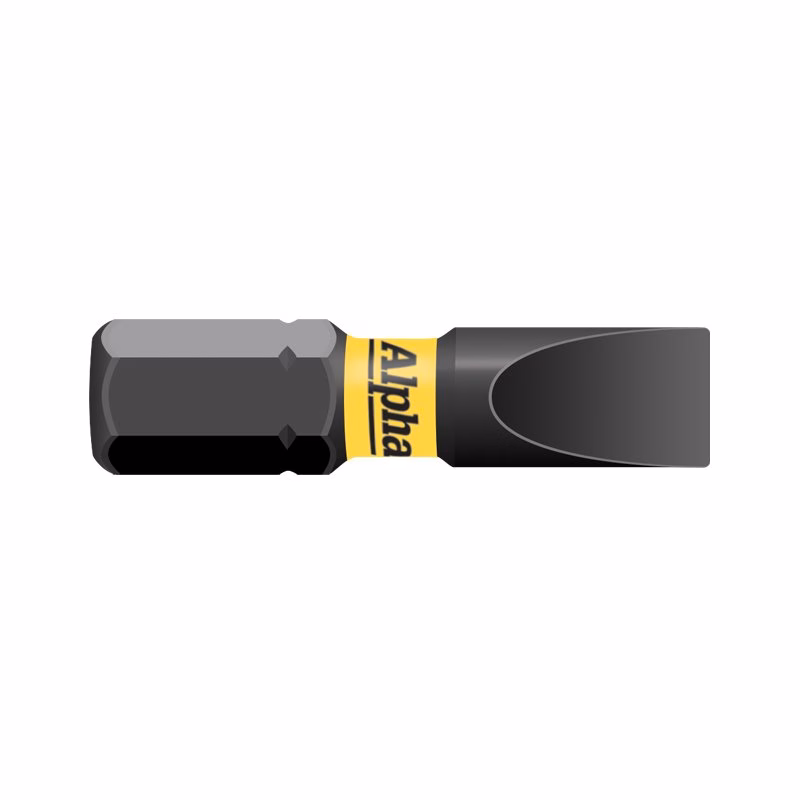 CSL625SM_2 - Alpha Tools Black marker (permanent/whiteboard) with a gray cap and yellow label around the body, lying on its side