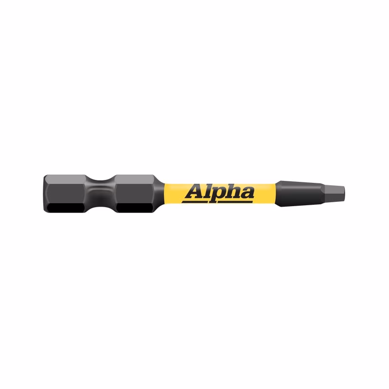 CSQ150SM_2 - Alpha Tools Alpha-branded multi-bit screwdriver with yellow handle and interchangeable bits on a white background.