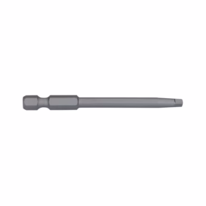 Long screwdriver bit with hex shank and magnetic holder (interchangeable bit) for screwdriving tasks.
