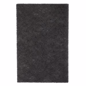 Rectangular dark gray abrasive scrubbing pad for cleaning surfaces