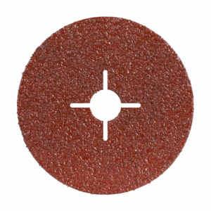 Red circular abrasive grinding disc with a central mounting hole for a rotary tool.