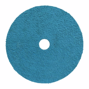 Blue textured gym weight plate with a central hole, viewed from above