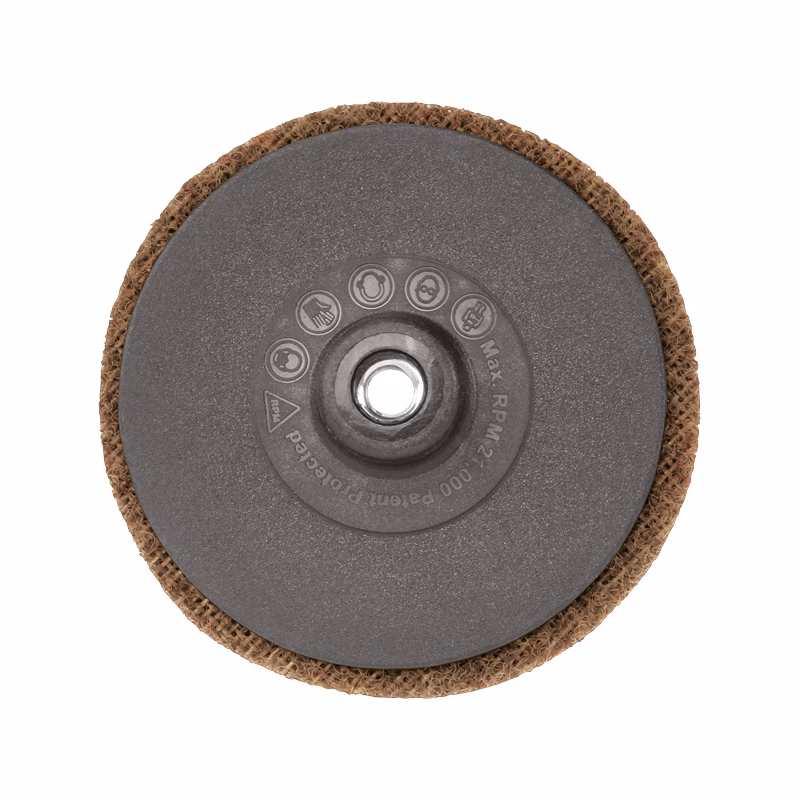 GTKSP75C_2 - Alpha Tools Circular sanding disc with brown grit around the edge and a central mounting hole for attachment to a power sander.