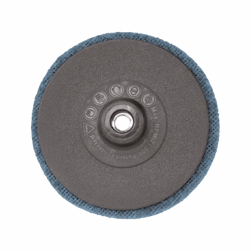 GTKSP75EC_2 - Alpha Tools Circular blue abrasive polishing pad with central mounting hole, used for polishing or sanding surfaces.