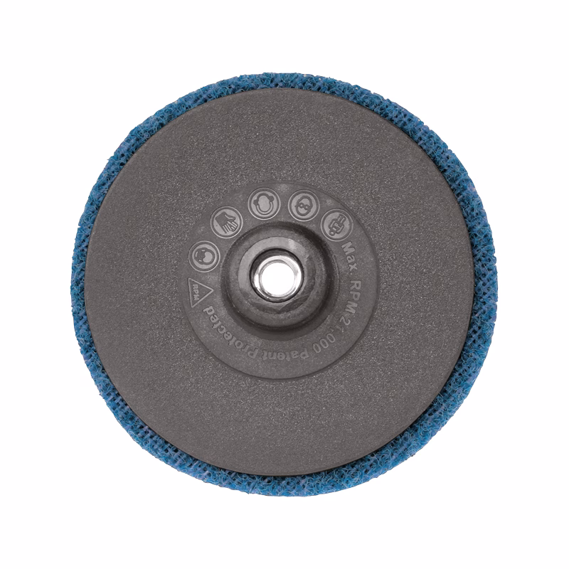 GTKSP75F_2 - Alpha Tools Circular blue polishing pad with a gray mounting face and central hole, used for attachment to a grinder/top backing plate