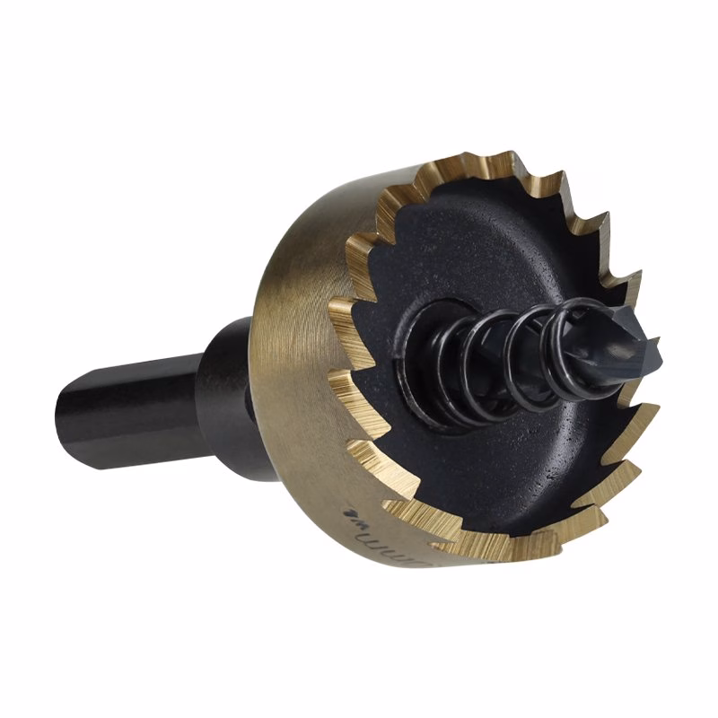 HCS30 - Alpha Tools Carbide-tipped gear-shaped milling cutter with a black shank and spiraled center, used for cutting woodworking materials.