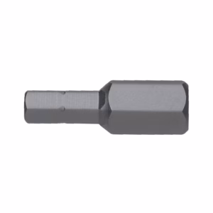 Hex driver bit with a short hex shank on the left and a larger hex socket on the right for driving hex screws.