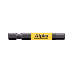Grey marker with a yellow "Alpha" label lying horizontally on a white background