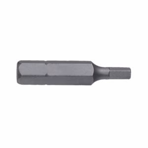 Metal screwdriver bit with a hex shank and a small driver tip on the end (double-ended style).