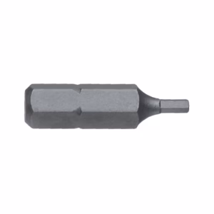 Metal screwdriver/driver bit with a hexagonal tip and cylindrical shank; used to drive hex screws.