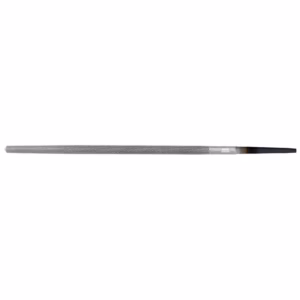 Long knurled metal file with a tapered pointed tip for shaping metal surfaces?